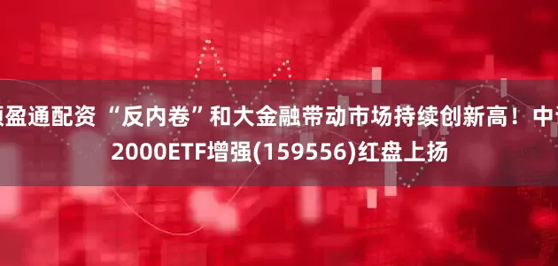 顺盈通配资 “反内卷”和大金融带动市场持续创新高！中证2000ETF增强(159556)红盘上扬