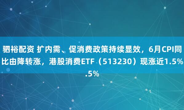 驷裕配资 扩内需、促消费政策持续显效，6月CPI同比由降转涨，港股消费ETF（513230）现涨近1.5%